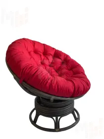 Кресло Папасан вращающийся 23/01В с красной подушкой