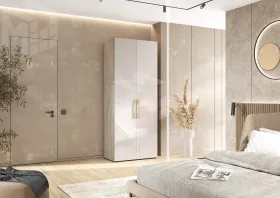 Ирис Шкаф 2-х ств.(900) ( Кашемир/Дуб Крафт серый)