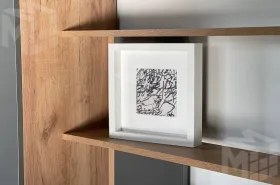 Стенка в гостиную Бери дуб крафт золотой/графит