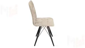 Стул Аспен К3 Черный муар, Велюр Wellmart Dark Beige