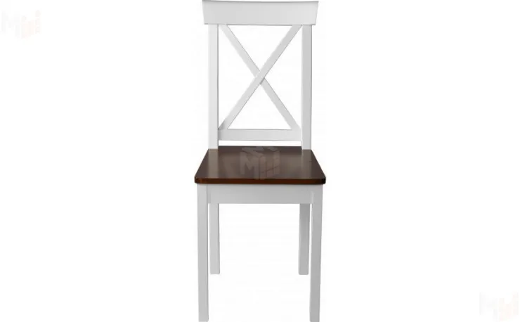 Стул деревянный с жестким сиденьем Бергольф Белый/Темный орех