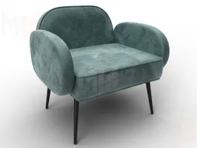 Кресло Лига-086 ( велюр NUVOLA 73 серо-бирюзовый )