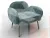 Кресло Лига-086 ( велюр NUVOLA 73 серо-бирюзовый )