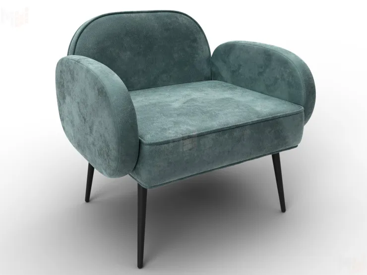 Кресло Лига-086 ( велюр NUVOLA 73 серо-бирюзовый )