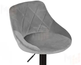 Стул барный DOBRIN LOGAN BLACK (серый велюр (MJ9-75))