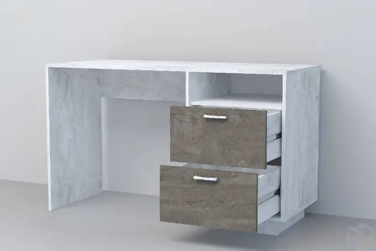 Стол Письменный СТ-3 ПД Эго Бетон Светлый/Камень Темный