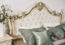 Кровать Мона Лиза 180х200 см с мягким изголовьем крем