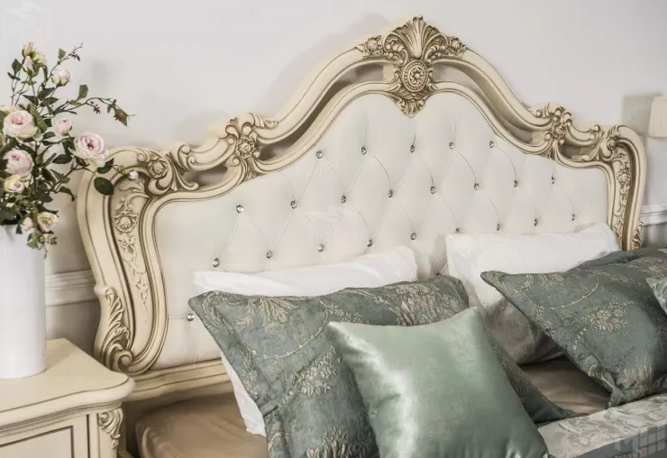 Кровать Мона Лиза 180х200 см с мягким изголовьем крем