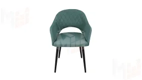 Стул София Т6 Черный муар, Велюр D006 бирюзовый
