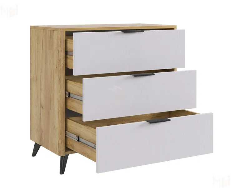 Комод Адам дуб крафт золотой/белое дерево