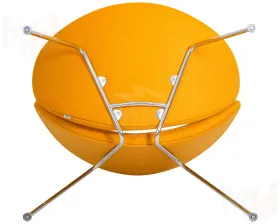 Кресло дизайнерское DOBRIN EMILY (желтая ткань AF13, хромированная сталь)