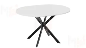 Стол обеденный раздвижной Мэдисон Тип 1 Черный муар, Белый