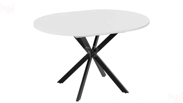 Стол обеденный раздвижной Мэдисон Тип 1 Черный муар, Белый