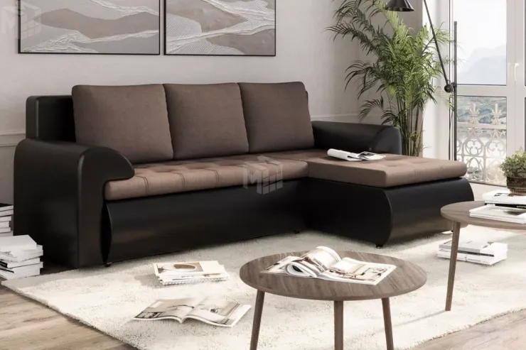 Угловой диван Цезарь (Правый) Коричневый