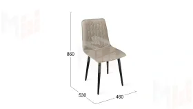 Стул Хьюго К1С Черный муар, Велюр Confetti  Smoke