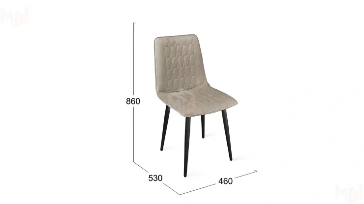 Стул Хьюго К1С Черный муар, Велюр Confetti  Smoke