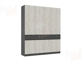 Шкаф Роджина 4-х створчатый (графит/крафт белый)