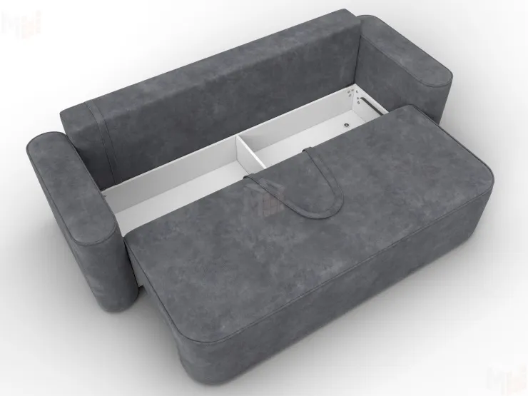 Диван прямой Лига-118 НПБ ( BRUT 16 темно-серый )