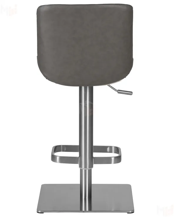 Стул барный DOBRIN ALDO (серый PU YP4, основание из нержавеющей стали)