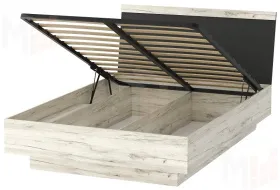 Кровать КРС-1400 СОНАТА с подъёмным механизмом Дуб Крафт белый - Антрацит