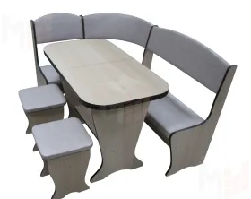 Кухонный уголок Весна с раскладным столом (беленый дуб)