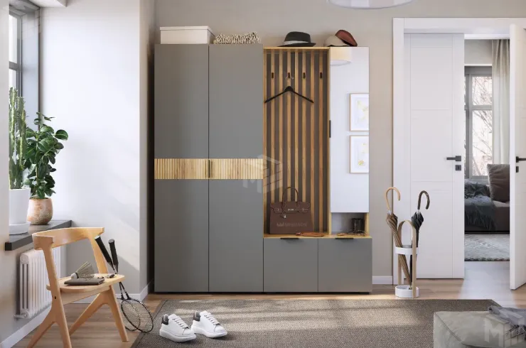 Прихожая Бери К3 дуб крафт золотой/графит