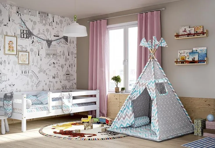 Вигвам зигзаг небесный/звездопад на сером