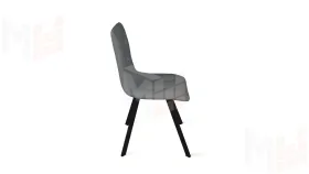 Стул Бруно (паук Т2) Черный муар матовый, Кожзам Серый