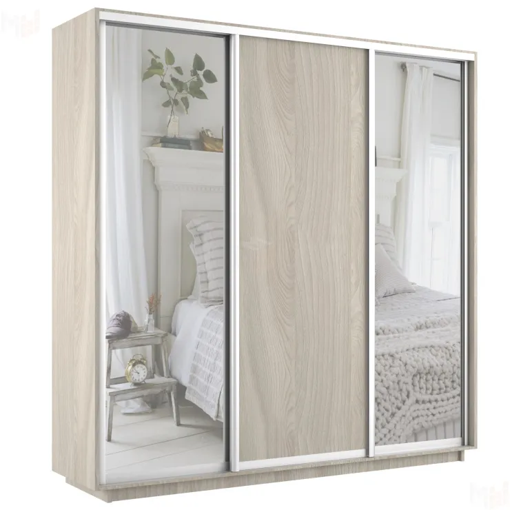 Шкаф-купе Экспресс трио (2 зеркала) 2100 Ясень