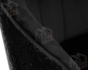 Стул барный DOBRIN DARCY BLACK SHINY (черный велюр с черно-золотыми пайетками)