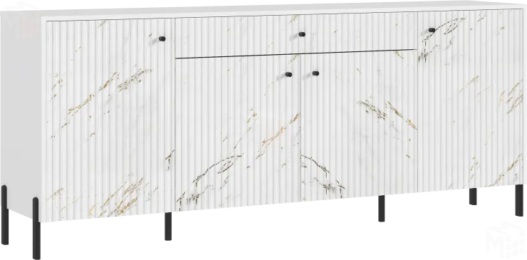 Комод Оливия (белый/мрамор золото) ножки металл