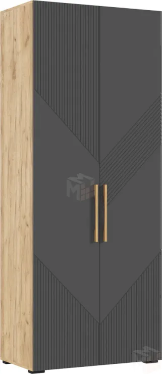  Ирис Шкаф 2-х ств.(900) (Браш Графит, Дуб Крафт)