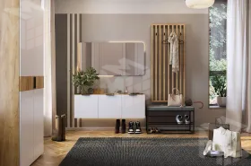 Прихожая Бери К6 дуб крафт золотой/белое дерево