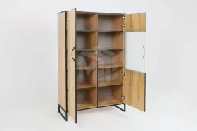 Шкаф-витрина Виртон 21 Дуб Крафт Золотой