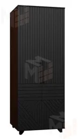 Шкаф 2-х створчатый Копенгаген (венге/черный матовый)