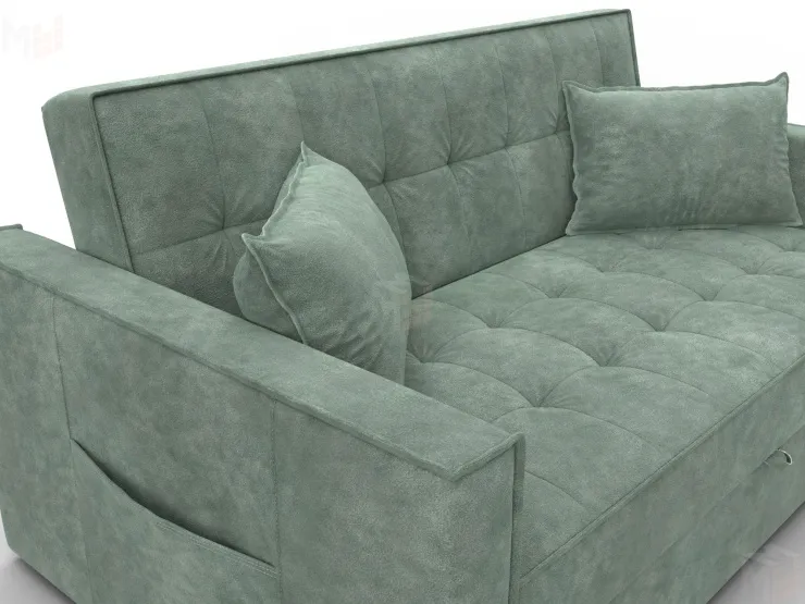 Диван прямой Лига-104 (140) ( BRUT 08 зеленый )