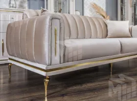 Диван Замира 3х местный бежевый