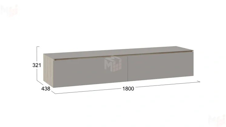 Тумба ТВ Глосс - ТД 319.03.11  Баттл Рок, Стекло Светлый Stone(St)