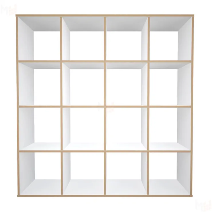 Стеллаж Polini Home Smart Кубический 16 секции, белый, эффект фанеры