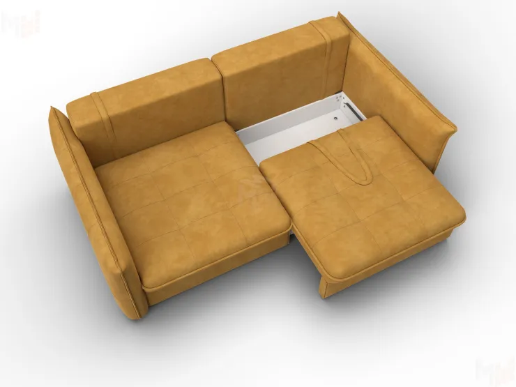 Диван прямой Лига-100 НПБ ( BRUT 10 желтый )