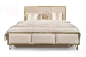 Кровать Lara 160x200 см бежевый глянец