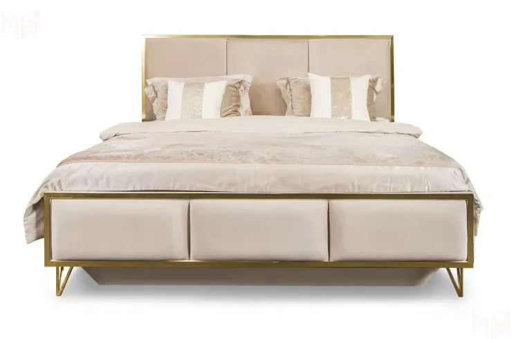 Кровать Lara 160x200 см бежевый глянец