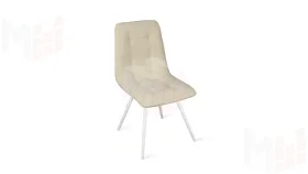 Стул Бруно (конус Т3) Белый муар, Кожзам Бежевый
