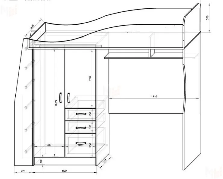 Детская мебель Фанки Кидз Классика, комната №2