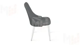 Стул Франк (конус) исп. 2 - ДП2-30 Белый матовый/Микровелюр Catania Silver (серый)