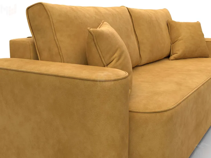 Диван прямой Лига-118 НПБ ( BRUT 10 желтый )