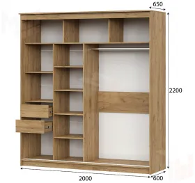 Шкаф-купе №25 (2,0м) БЛЭК Дуб Делано