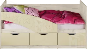 Кровать Бабочки 1,6 МДФ ваниль
