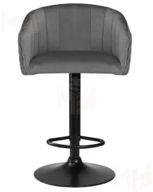 Стул барный DOBRIN DARCY BLACK (серый велюр (1922-19))