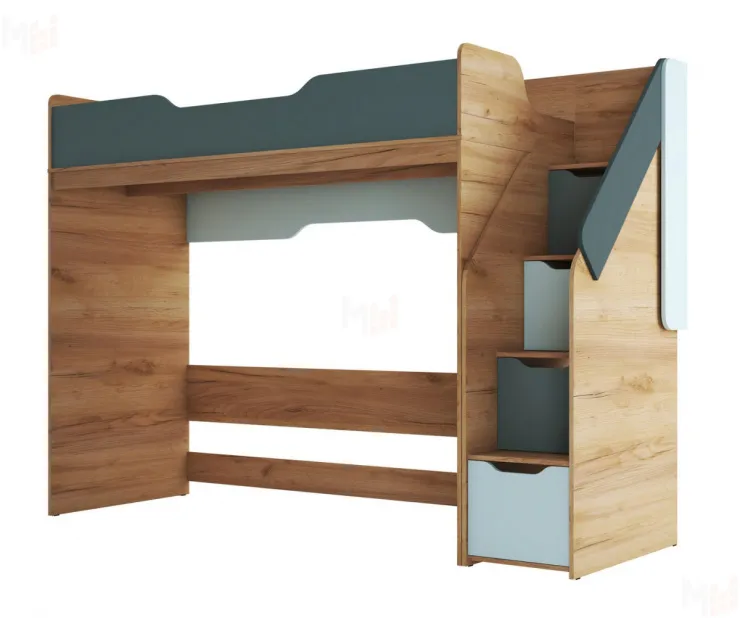 Кровать-чердак RICH КР-001 мята